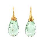 Aquamarine briolette drop earrings