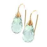 Aquamarine briolette drop earrings - Image 3