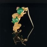 Green stone bird brooch - Image 2